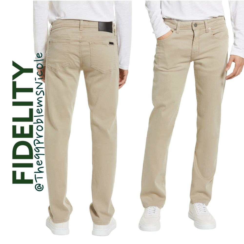 Fidelity Jimmy Slim Straight Leg Jeans in Latte